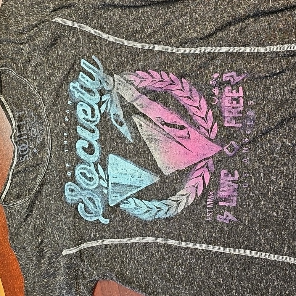 Society Tee - Black with Blue and Pink Graphic